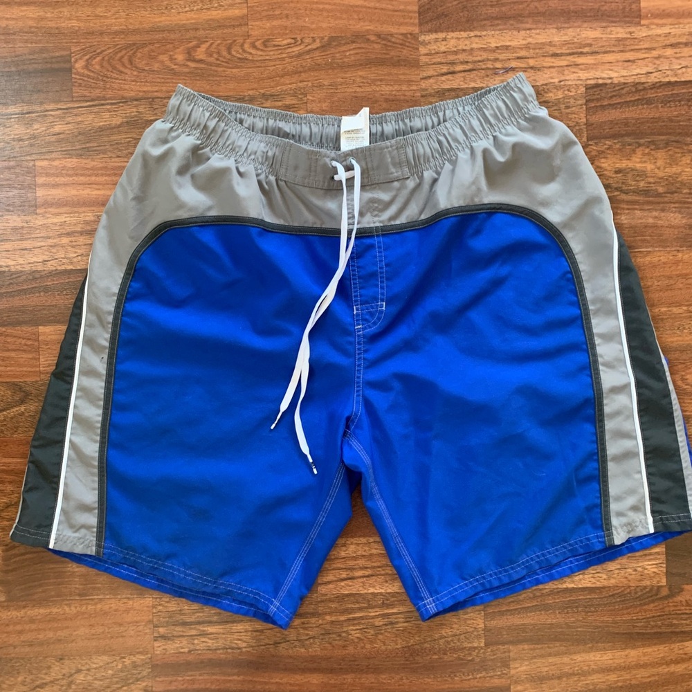 Nike Blue Gray Black Men's XL Swim Trunks Beach Vacation Athletic RN 37966